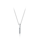 Zircon Rectangle 925 Silver Pendant Korea Style