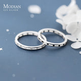 925 Silver Crystal Geometric Round Stackable Couple Rings