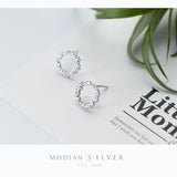 925 Silver Zircon Round Stud Earrings