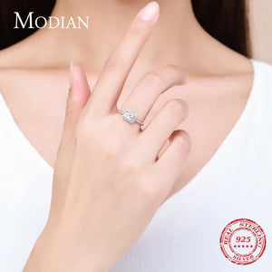 Sterling Silver CZ Engagement Ring for Women