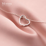 Pink Zircon Hearts 925 Silver Pendant Necklace for Women