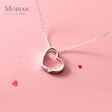 Pink Zircon Hearts 925 Silver Pendant Necklace for Women