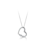 Pink Zircon Hearts 925 Silver Pendant Necklace for Women