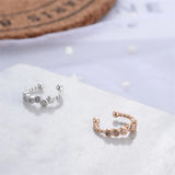 Vintage Crown Flower Leaf Ear Cuff Non Pierced Clip Earrings for Women