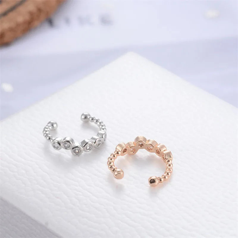 Vintage Crown Flower Leaf Ear Cuff Non Pierced Clip Earrings for Women