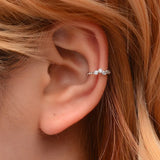 Vintage Crown Flower Leaf Ear Cuff Non Pierced Clip Earrings for Women