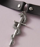 Modyle Silver Snake Sword Choker Necklaces For Women