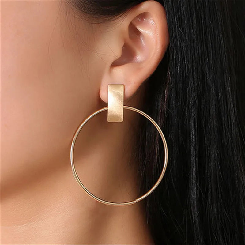 Punk Vintage Large Circle Earrings for Women Jewelry
