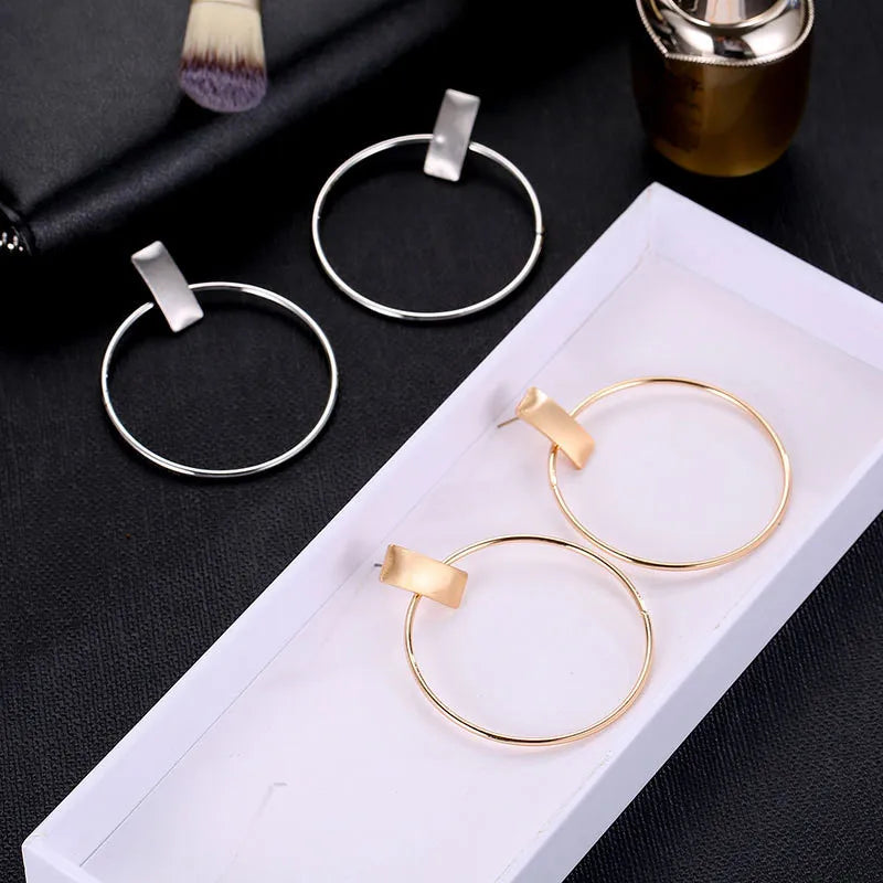 Punk Vintage Large Circle Earrings for Women Jewelry
