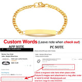 Engraved Women's Rose Stainless Steel Bracelet Personalized Jewelry