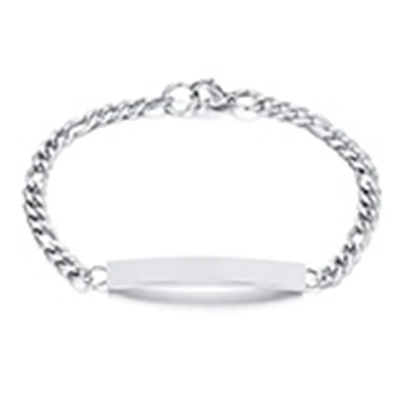 Engraved Women's Rose Stainless Steel Bracelet Personalized Jewelry
