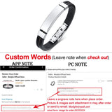 Custom Engraved Stainless Steel Silicone Bracelet for Men