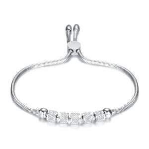 Silver Stainless Steel Bracelets Bangles For Woman Pulseira Jewelry