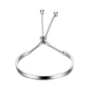 Engraved Bracelet For Women Gold/ Silver Stainless Steel Bracelet