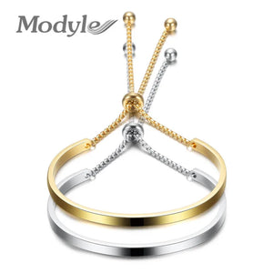 Engraved Bracelet For Women Gold/ Silver Stainless Steel Bracelet