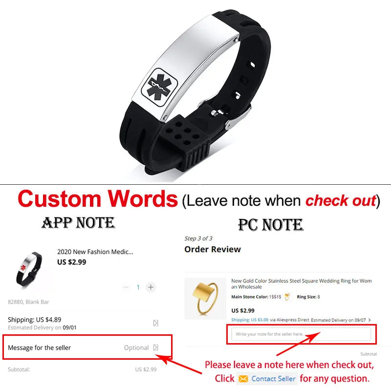 Engraved Steel ID Tap Bracelet for Women