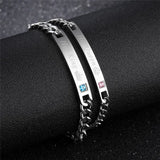 King Queen Couple Bracelets CZ Stone Wedding Jewelry