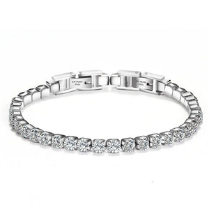 316L Stainless Steel Cubic Zircon Tennis Link Bracelet
