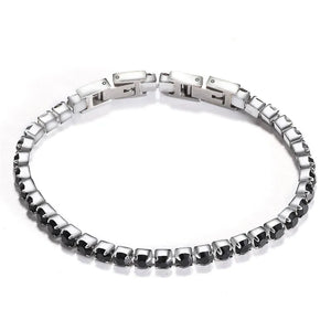 316L Stainless Steel Cubic Zircon Tennis Link Bracelet
