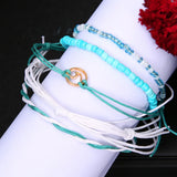 Boho Wave Beads Anklets Set For Women Stretch Bracelet Beach Jewelry