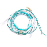 Boho Wave Beads Anklets Set For Women Stretch Bracelet Beach Jewelry
