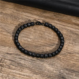 5mm Zircon Tennis Chain Bracelet Stainless Steel Unisex Jewelry