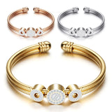 Adjustable Stainless Steel Cuff Bracelet Set for Women