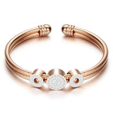 Adjustable Stainless Steel Cuff Bracelet Set for Women