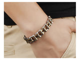 316L Stainless Steel Mens Bike Chain Link Bracelet Sports Jewelry