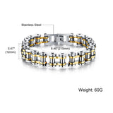 316L Stainless Steel Mens Bike Chain Link Bracelet Sports Jewelry