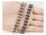 316L Stainless Steel Mens Bike Chain Link Bracelet Sports Jewelry