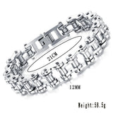 316L Stainless Steel Mens Bike Chain Link Bracelet Sports Jewelry