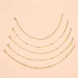 Bohemian Ankle Bracelets Set for Women Beads Rhinestone Charm