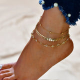 Bohemian Ankle Bracelets Set for Women Beads Rhinestone Charm