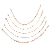 Bohemian Ankle Bracelets Set for Women Beads Rhinestone Charm