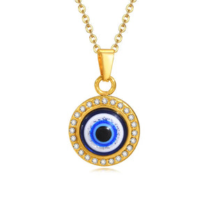 Men's Evil Eye Necklace Stainless Steel Pendant