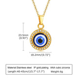 Men's Evil Eye Necklace Stainless Steel Pendant
