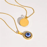 Men's Evil Eye Necklace Stainless Steel Pendant