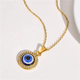 Men's Evil Eye Necklace Stainless Steel Pendant