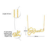 Modyle Stainless Steel Nameplate Necklace for Women Lady Personalize Lover Gift