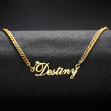Modyle Stainless Steel Nameplate Necklace for Women Lady Personalize Lover Gift