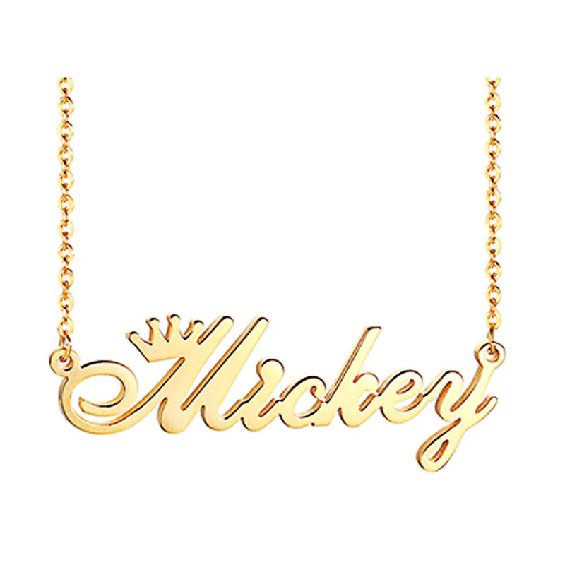Modyle Stainless Steel Nameplate Necklace for Women Lady Personalize Lover Gift