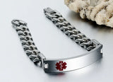 Stainless Steel Medical Bracelet for Men Jewelry Two Size