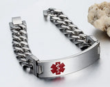 Stainless Steel Medical Bracelet for Men Jewelry Two Size