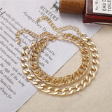 Double Layers Chain Anklets for Women Punk Ankle Bracelet