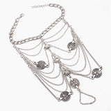 Summer Sexy Silver Tassel Anklet Coin Pendant Chain Ankle Bracelet