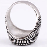 Punk Vintage Stainless Steel Stone Ring for Men Jewelry