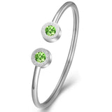 Silver Stainless Steel Crystal Bracelets For Women Roman Number Charm Bangle