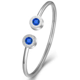 Silver Stainless Steel Crystal Bracelets For Women Roman Number Charm Bangle