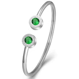 Silver Stainless Steel Crystal Bracelets For Women Roman Number Charm Bangle